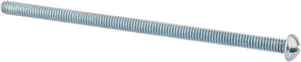 Value Collection - 1/4-20 UNC, 5-1/2" Length Under Head Slotted Drive Machine Screw - Round Head, Grade 2 Alloy Steel, Zinc-Plated Finish, Without Washer - Eagle Tool & Supply