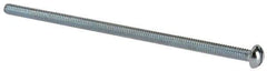 Value Collection - 1/4-20 UNC, 6" Length Under Head Slotted Drive Machine Screw - Round Head, Grade 2 Alloy Steel, Zinc-Plated Finish, Without Washer - Eagle Tool & Supply