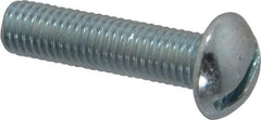 Value Collection - 1/4-28 UNF, 1" Length Under Head Slotted Drive Machine Screw - Round Head, Grade J82 Steel, Zinc-Plated Finish, Without Washer - Eagle Tool & Supply
