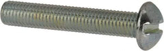 Value Collection - 1/4-28 UNF, 1-1/2" Length Under Head Slotted Drive Machine Screw - Round Head, Grade J82 Steel, Zinc-Plated Finish, Without Washer - Eagle Tool & Supply