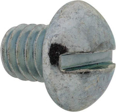 Value Collection - 5/16-18 UNC, 3/8" Length Under Head Slotted Drive Machine Screw - Round Head, Grade J82 Steel, Zinc-Plated Finish, Without Washer - Eagle Tool & Supply