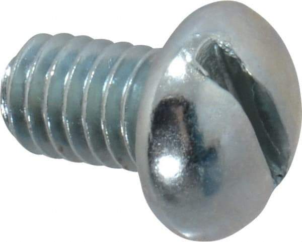 Value Collection - 5/16-18 UNC, 1/2" Length Under Head Slotted Drive Machine Screw - Round Head, Grade 2 Alloy Steel, Zinc-Plated Finish, Without Washer - Eagle Tool & Supply