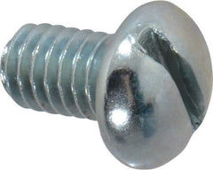 Value Collection - 5/16-18 UNC, 1/2" Length Under Head Slotted Drive Machine Screw - Round Head, Grade 2 Alloy Steel, Zinc-Plated Finish, Without Washer - Eagle Tool & Supply