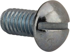 Value Collection - 5/16-18 UNC, 5/8" Length Under Head Slotted Drive Machine Screw - Round Head, Grade 2 Alloy Steel, Zinc-Plated Finish, Without Washer - Eagle Tool & Supply