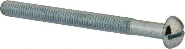 Value Collection - 5/16-18 UNC, 3-3/4" Length Under Head Slotted Drive Machine Screw - Round Head, Grade J82 Steel, Zinc-Plated Finish, Without Washer - Eagle Tool & Supply