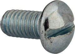 Value Collection - 3/8-16 UNC, 3/4" Length Under Head Slotted Drive Machine Screw - Round Head, Grade 2 Alloy Steel, Zinc-Plated Finish, Without Washer - Eagle Tool & Supply