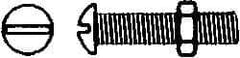 Value Collection - 5/16-18 UNC, 1" Length Under Head Slotted Drive Machine Screw - Round Head, Grade 2 Steel, Zinc-Plated Finish, Without Washer - Eagle Tool & Supply