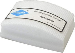 AMPLEX - Super Fine Grade, 800 Grit, Diamond Hand Pad - White, 2-1/8" Wide x 3-1/2" Long x 1-1/2" Thick, Coated - Eagle Tool & Supply