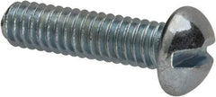 Value Collection - #8-32 UNC, 5/8" Length Under Head Slotted Drive Machine Screw - Round Head, Grade J82 Steel, Zinc-Plated Finish, Without Washer - Eagle Tool & Supply