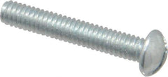 Value Collection - #8-32 UNC, 1" Length Under Head Slotted Drive Machine Screw - Round Head, Grade 2 Steel, Zinc-Plated Finish, Without Washer - Eagle Tool & Supply