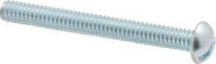 Value Collection - #8-32 UNC, 1-1/2" Length Under Head Slotted Drive Machine Screw - Round Head, Grade 2 Steel, Zinc-Plated Finish, Without Washer - Eagle Tool & Supply