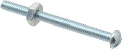 Value Collection - #8-32 UNC, 2" Length Under Head Slotted Drive Machine Screw - Round Head, Grade 2 Steel, Zinc-Plated Finish, Without Washer - Eagle Tool & Supply