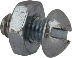 Value Collection - #10-24 UNC, 3/8" Length Under Head Slotted Drive Machine Screw - Round Head, Grade 2 Steel, Zinc-Plated Finish, Without Washer - Eagle Tool & Supply