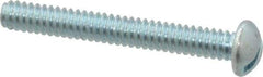 Value Collection - #10-24 UNC, 1-1/2" Length Under Head Slotted Drive Machine Screw - Round Head, Grade 2 Steel, Zinc-Plated Finish, Without Washer - Eagle Tool & Supply