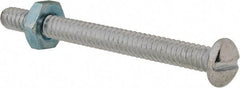 Value Collection - #10-24 UNC, 2" Length Under Head Slotted Drive Machine Screw - Round Head, Grade 2 Steel, Zinc-Plated Finish, Without Washer - Eagle Tool & Supply