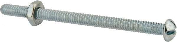 Value Collection - #10-24 UNC, 3" Length Under Head Slotted Drive Machine Screw - Round Head, Grade 2 Steel, Zinc-Plated Finish, Without Washer - Eagle Tool & Supply