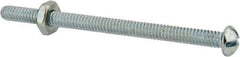 Value Collection - #10-24 UNC, 3" Length Under Head Slotted Drive Machine Screw - Round Head, Grade 2 Steel, Zinc-Plated Finish, Without Washer - Eagle Tool & Supply