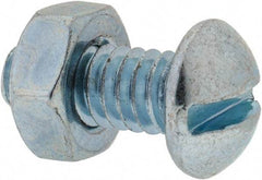 Value Collection - 1/4-20 UNC, 5/8" Length Under Head Slotted Drive Machine Screw - Round Head, Grade 2 Steel, Zinc-Plated Finish, Without Washer - Eagle Tool & Supply
