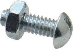 Value Collection - 1/4-20 UNC, 3/4" Length Under Head Slotted Drive Machine Screw - Round Head, Grade 2 Steel, Zinc-Plated Finish, Without Washer - Eagle Tool & Supply