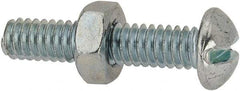 Value Collection - 1/4-20 UNC, 1-1/4" Length Under Head Slotted Drive Machine Screw - Round Head, Grade 2 Steel, Zinc-Plated Finish, Without Washer - Eagle Tool & Supply