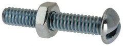 Value Collection - 1/4-20 UNC, 1-1/2" Length Under Head Slotted Drive Machine Screw - Round Head, Grade J82 Steel, Zinc-Plated Finish, Without Washer - Eagle Tool & Supply