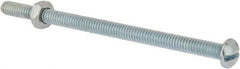 Value Collection - 1/4-20 UNC, 4-1/2" Length Under Head Slotted Drive Machine Screw - Round Head, Grade 2 Steel, Zinc-Plated Finish, Without Washer - Eagle Tool & Supply
