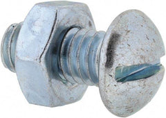 Value Collection - 5/16-18 UNC, 3/4" Length Under Head Slotted Drive Machine Screw - Round Head, Grade 2 Steel, Zinc-Plated Finish, Without Washer - Eagle Tool & Supply