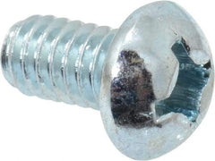 Value Collection - #12-24 UNC, 3/8" Length Under Head Phillips Drive Machine Screw - Round Head, Grade J82 Steel, Zinc-Plated Finish, Without Washer - Eagle Tool & Supply