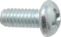 Value Collection - #12-24 UNC, 1/2" Length Under Head Phillips Drive Machine Screw - Round Head, Grade J82 Steel, Zinc-Plated Finish, Without Washer - Eagle Tool & Supply