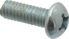 Value Collection - #12-24 UNC, 5/8" Length Under Head Phillips Drive Machine Screw - Round Head, Grade J82 Steel, Zinc-Plated Finish, Without Washer - Eagle Tool & Supply