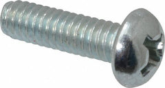 Value Collection - #12-24 UNC, 3/4" Length Under Head Phillips Drive Machine Screw - Round Head, Grade J82 Steel, Zinc-Plated Finish, Without Washer - Eagle Tool & Supply