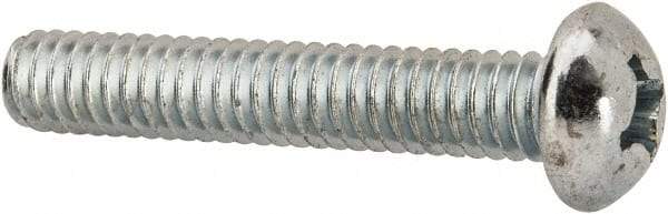Value Collection - #12-24 UNC, 1-1/4" Length Under Head Phillips Drive Machine Screw - Round Head, Grade J82 Steel, Zinc-Plated Finish, Without Washer - Eagle Tool & Supply