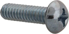 Value Collection - 1/4-20 UNC, 7/8" Length Under Head Phillips Drive Machine Screw - Round Head, Grade 2 Steel, Zinc-Plated Finish, Without Washer - Eagle Tool & Supply