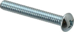 Value Collection - 1/4-20 UNC, 1-3/4" Length Under Head Phillips Drive Machine Screw - Round Head, Grade 2 Steel, Zinc-Plated Finish, Without Washer - Eagle Tool & Supply