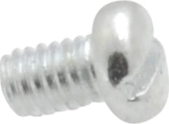 Value Collection - M2.6x0.40, 4mm Length Under Head Slotted Drive Machine Screw - Pan Head, Grade 4.8 Steel, Zinc-Plated Finish, Without Washer - Eagle Tool & Supply