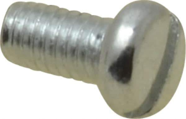 Value Collection - M2.6x0.45, 5mm Length Under Head Slotted Drive Machine Screw - Pan Head, Grade 4.8 Steel, Zinc-Plated Finish, Without Washer - Eagle Tool & Supply