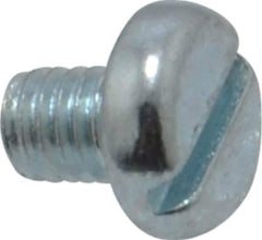Value Collection - M3x0.50, 4mm Length Under Head Slotted Drive Machine Screw - Pan Head, Grade 4.8 Steel, Zinc-Plated Finish, Without Washer - Eagle Tool & Supply