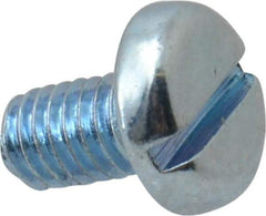 Value Collection - M3x0.50, 5mm Length Under Head Slotted Drive Machine Screw - Pan Head, Grade 4.8 Steel, Zinc-Plated Finish, Without Washer - Eagle Tool & Supply