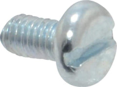 Value Collection - M3x0.50, 6mm Length Under Head Slotted Drive Machine Screw - Pan Head, Grade 4.8 Steel, Zinc-Plated Finish, Without Washer - Eagle Tool & Supply