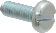 Value Collection - M3x0.50, 8mm Length Under Head Slotted Drive Machine Screw - Pan Head, Grade 4.8 Steel, Zinc-Plated Finish, Without Washer - Eagle Tool & Supply