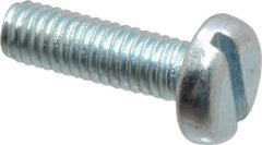 Value Collection - M3x0.50, 10mm Length Under Head Slotted Drive Machine Screw - Pan Head, Grade 4.8 Steel, Zinc-Plated Finish, Without Washer - Eagle Tool & Supply
