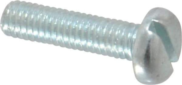 Value Collection - M3x0.50, 12mm Length Under Head Slotted Drive Machine Screw - Pan Head, Grade 4.8 Steel, Zinc-Plated Finish, Without Washer - Eagle Tool & Supply