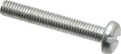 Value Collection - M3x0.50, 20mm Length Under Head Slotted Drive Machine Screw - Pan Head, Grade 4.8 Steel, Zinc-Plated Finish, Without Washer - Eagle Tool & Supply