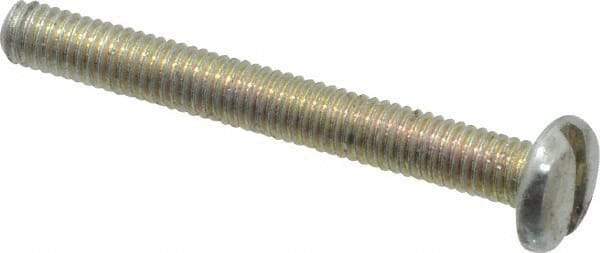Value Collection - M3x0.50, 25mm Length Under Head Slotted Drive Machine Screw - Pan Head, Grade 4.8 Steel, Zinc-Plated Finish, Without Washer - Eagle Tool & Supply