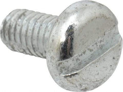 Value Collection - M4x0.70, 8mm Length Under Head Slotted Drive Machine Screw - Pan Head, Grade 4.8 Steel, Zinc-Plated Finish, Without Washer - Eagle Tool & Supply