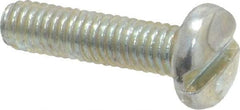 Value Collection - M4x0.70, 16mm Length Under Head Slotted Drive Machine Screw - Pan Head, Grade 4.8 Steel, Zinc-Plated Finish, Without Washer - Eagle Tool & Supply