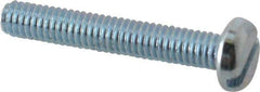 Value Collection - M4x0.70, 25mm Length Under Head Slotted Drive Machine Screw - Pan Head, Grade 4.8 Steel, Zinc-Plated Finish, Without Washer - Eagle Tool & Supply