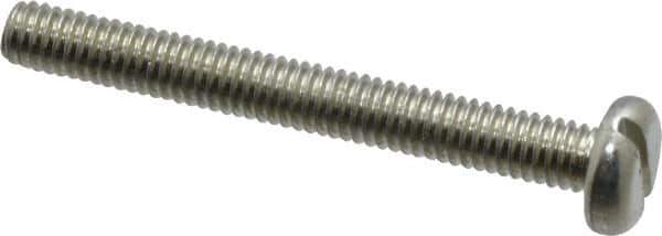 Value Collection - M4x0.70, 35mm Length Under Head Slotted Drive Machine Screw - Pan Head, Grade 4.8 Steel, Zinc-Plated Finish, Without Washer - Eagle Tool & Supply