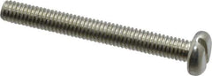 Value Collection - M4x0.70, 35mm Length Under Head Slotted Drive Machine Screw - Pan Head, Grade 4.8 Steel, Zinc-Plated Finish, Without Washer - Eagle Tool & Supply