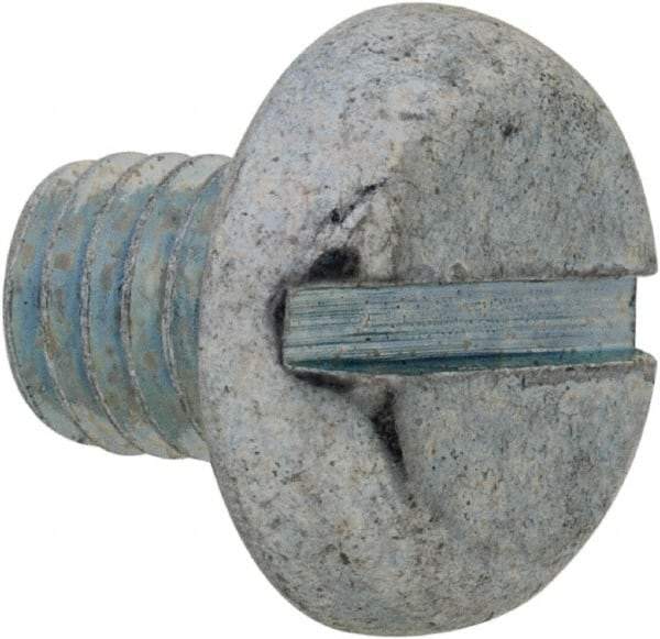 Value Collection - M5x0.80, 6mm Length Under Head Slotted Drive Machine Screw - Pan Head, Grade 4.8 Steel, Zinc-Plated Finish, Without Washer - Eagle Tool & Supply